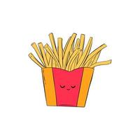 vecteur de doodle de frites de pommes de terre dessinées à la main