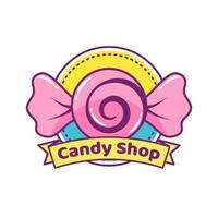 logo de concept de magasin de bonbons coloré vecteur