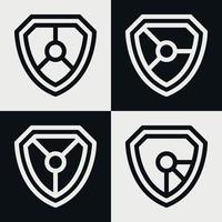 conception de jeu de collection de modèles d'icônes de logo de bouclier, style de ligne générique vecteur