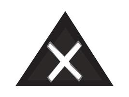 le symbole x blanc à l'intérieur d'un triangle noir, soit pour illustrer un danger, soit un avertissement vecteur