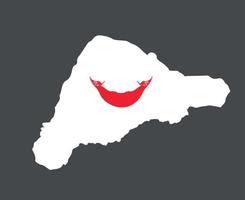drapeau de l'île de pâques emblème national de l'océanie carte icône illustration vectorielle élément de conception abstraite vecteur