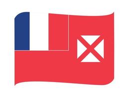wallis et futuna drapeau national océanie emblème ruban icône illustration vectorielle élément de conception abstraite vecteur
