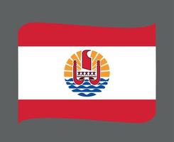 polynésie française drapeau national océanie emblème ruban icône illustration vectorielle élément de conception abstraite