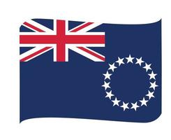 cuisinier île drapeau national océanie emblème ruban icône illustration vectorielle élément de conception abstraite vecteur