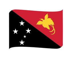 papouasie nouvelle guinée drapeau national océanie emblème ruban icône illustration vectorielle élément de conception abstraite vecteur
