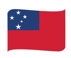 drapeau samoa national océanie emblème ruban icône illustration vectorielle élément de conception abstraite vecteur