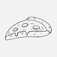 modèle de conception d'icône de pizza dessiné à la main. illustration de doodle de croquis de vecteur. parfait pour l'élément alimentaire, vecteur