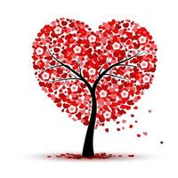 fond de saint valentin avec feuilles de coeur rouge.vecteur vecteur