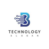 b logo initial de la technologie numérique vecteur