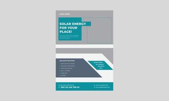 modèle de flyer de produit de panneau d'énergie solaire, modèles de flyer d'énergie solaire, flyer de solutions d'experts solaires, conception de flyer d'énergie verte. vecteur