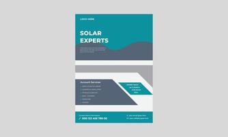 modèle de flyer de produit de panneau d'énergie solaire, modèles de flyer d'énergie solaire, flyer de solutions d'experts solaires, conception de flyer d'énergie verte. vecteur