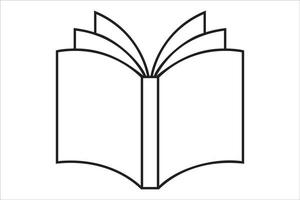 icône représentant un livre ouvert. icône de livre de vecteur avec une fine ligne noire. livre du verso. illustration de symbole de contour isolée sur fond blanc.