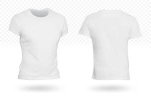 Modèle de t-shirt blanc fond transparent vecteur