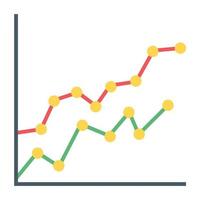 une icône plate de graphique linéaire vecteur