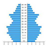 un vecteur plat tendance de la pyramide des âges, conception modifiable