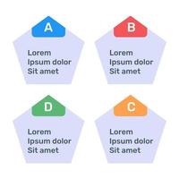 icône de modèle infographique carrés en vecteur plat premium