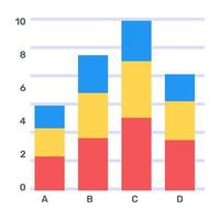 une icône plate modifiable de l'analyse de pareto vecteur