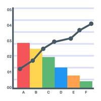 une icône plate modifiable de l'analyse de pareto vecteur