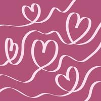 lignes de coeur de calligraphie minimale rose loopy vecteur