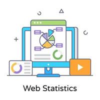 conception à la mode de l'icône de statistiques web vecteur