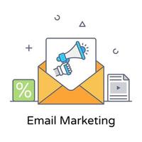 conception vectorielle de marketing par e-mail, promotion par e-mail vecteur