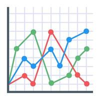 une icône plate de graphique linéaire vecteur