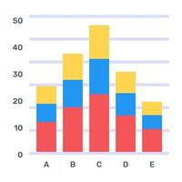 une icône plate modifiable de l'analyse de pareto vecteur