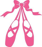 chaussures de ballet roses avec illustration vectorielle arc vecteur
