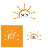 modèle de logo icône illustration vectorielle soleil vecteur