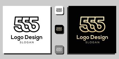 logo design numéros symbole chiffre or noir contour avec modèle d'application vecteur