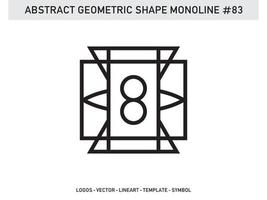 ornement géométrique forme monoline ligne abstraite vecteur gratuit