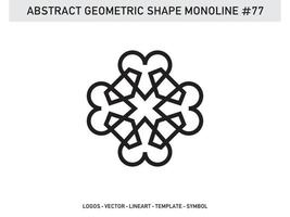 vecteur gratuit de forme de ligne abstraite monoline lineart géométrique