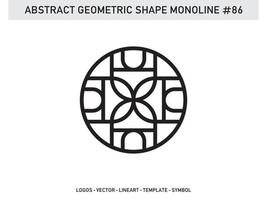 ornement forme géométrique monoline ligne abstraite vecteur gratuit