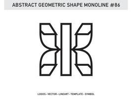 ornement forme géométrique monoline ligne abstraite vecteur gratuit