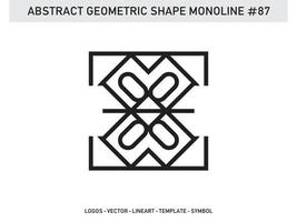 ornement forme géométrique monoline ligne abstraite vecteur gratuit