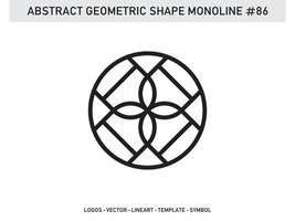 ornement forme géométrique monoline ligne abstraite vecteur gratuit