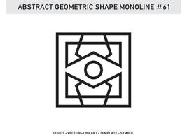 vecteur gratuit abstrait de forme de ligne lineart géométrique monoline