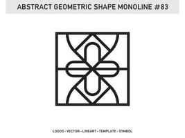 ornement géométrique forme monoline ligne abstraite vecteur gratuit