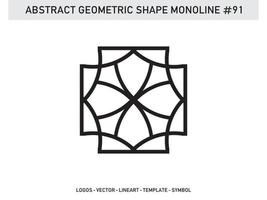 conception de vecteur abstrait monoline forme de ligne géométrique lineart gratuit