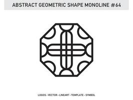 vecteur gratuit abstrait de forme de ligne lineart géométrique monoline