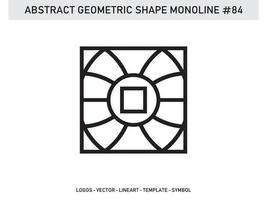 ornement géométrique forme monoline ligne abstraite vecteur gratuit