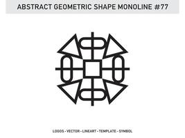 vecteur gratuit de forme de ligne abstraite monoline lineart géométrique