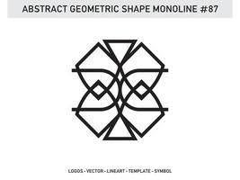 ornement forme géométrique monoline ligne abstraite vecteur gratuit