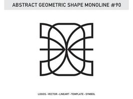 ornement forme géométrique monoline ligne abstraite vecteur gratuit