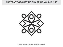 conception de vecteur abstrait monoline forme de ligne géométrique lineart gratuit