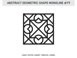 vecteur gratuit de forme de ligne abstraite monoline lineart géométrique