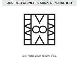 ornement géométrique forme monoline ligne abstraite vecteur gratuit