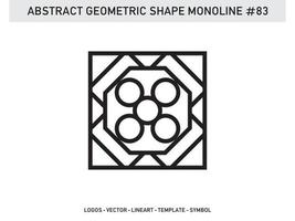 ornement géométrique forme monoline ligne abstraite vecteur gratuit