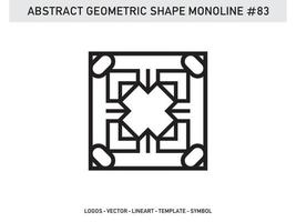 ornement géométrique forme monoline ligne abstraite vecteur gratuit