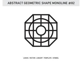 ornement géométrique forme monoline ligne abstraite vecteur gratuit